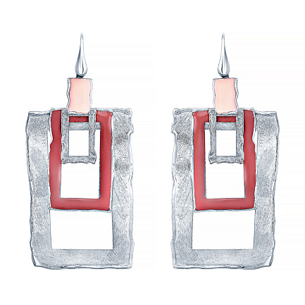 Серьги из серебра с эмалью