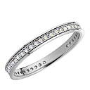 Кольцо обручальное из белого золота с бриллиантами