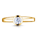 Кольцо помолвочное из желтого золота с бриллиантом