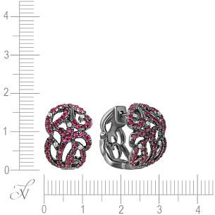 Серьги из золота с рубином