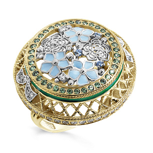 Кольцо из серебра с фианитами