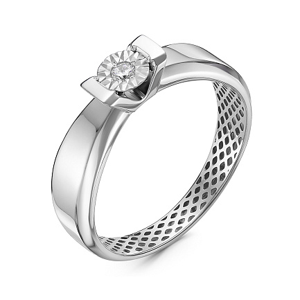 Кольцо из белого золота с бриллиантом