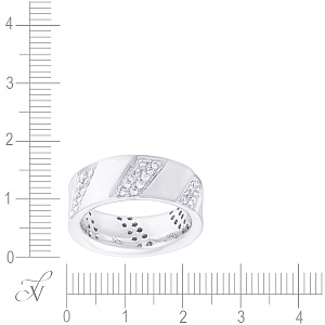 Кольцо обручальное из белого золота с бриллиантами