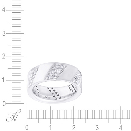 Кольцо обручальное из белого золота с бриллиантами