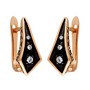 Серьги с английским замком из серебра с фианитами