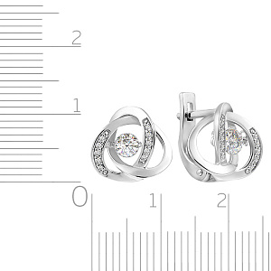 Серьги с английским замком из белого золота с бриллиантами