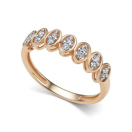 Кольцо из красного золота с бриллиантами