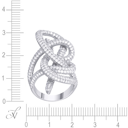 Кольцо из серебра с фианитом