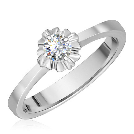 Кольцо из белого золота с бриллиантом