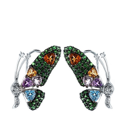 Серьги из белого золота с бриллиантами