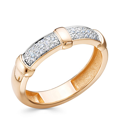 Кольцо из красного золота с бриллиантами