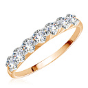 Кольцо из красного золота с фианитом