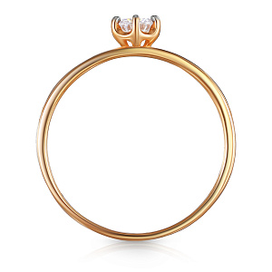 Кольцо из красного золота с фианитом