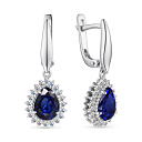 Серьги с английским замком из серебра с фианитами