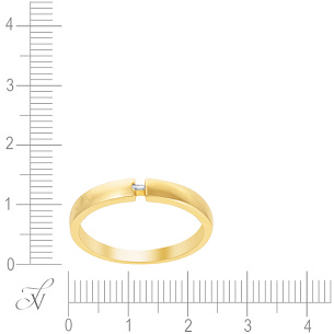 Кольцо обручальное из желтого золота с бриллиантом