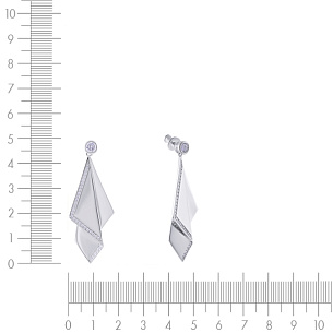 Пусеты из серебра с фианитом