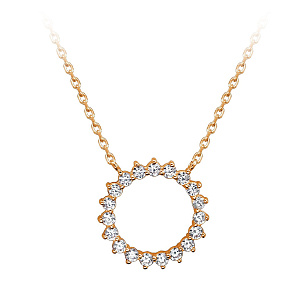 Колье из красного золота с фианитом