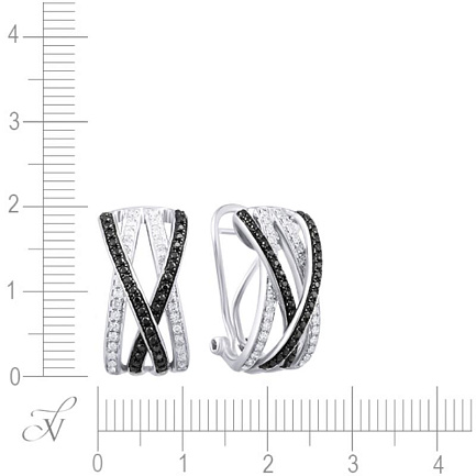 Серьги из белого золота с бриллиантами