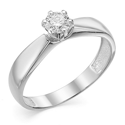 Кольцо из белого золота с бриллиантом