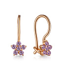 Серьги с французским замком из серебра с позолотой