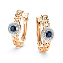 Серьги с английским замком из красного золота с бриллиантами