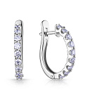 Серьги с английским замком из белого золота с бриллиантами