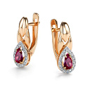 Серьги с английским замком из красного золота с бриллиантами