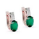 Серьги с английским замком из красного золота с бриллиантами