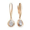 Серьги с английским замком из красного золота с бриллиантами