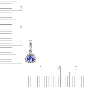 Подвеска из белого золота с бриллиантами, танзанитом