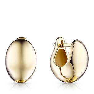 Серьги с английским замком из желтого золота