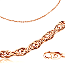 Цепь автомат из серебра с позолотой, плетение кордовое