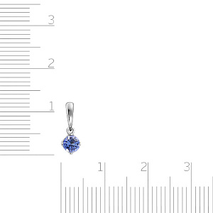 Подвеска из белого золота с танзанитом