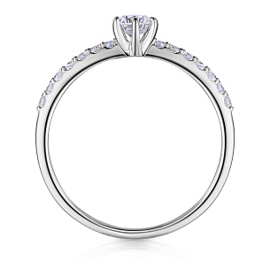 Кольцо помолвочное из белого золота с бриллиантом