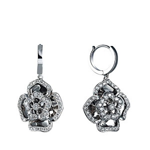 Серьги из белого золота с бриллиантами