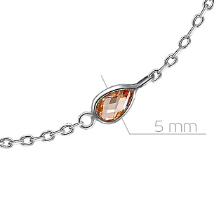 Браслет декоративный из серебра с фианитом