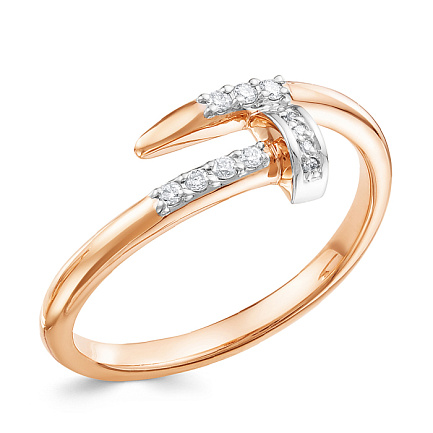 Кольцо из красного золота с бриллиантами