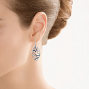 Серьги с английским замком из белого золота с бриллиантами