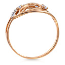 Кольцо из красного золота с фианитом