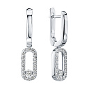 Серьги с английским замком из белого золота с бриллиантами