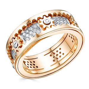 Кольцо из красного золота с бриллиантами