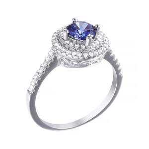 Кольцо из серебра с фианитом