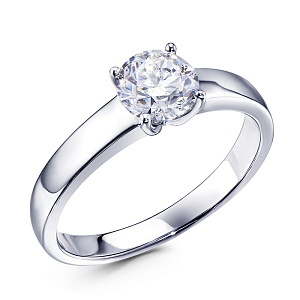 Кольцо из белого золота с бриллиантом