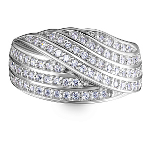 Кольцо из серебра с фианитом