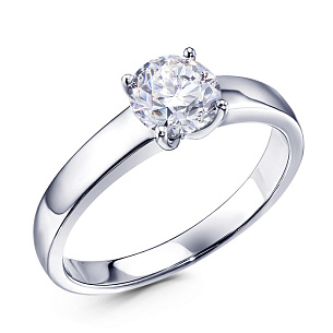 Кольцо из белого золота с бриллиантом