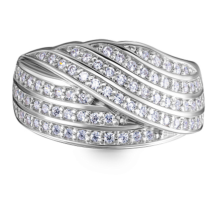 Кольцо из серебра с фианитом