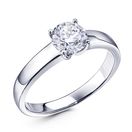 Кольцо из белого золота с бриллиантом