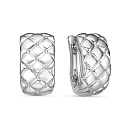 Серьги с английским замком из белого золота с бриллиантами