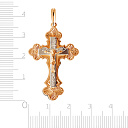 Крест ручной работы из комбинированного золота