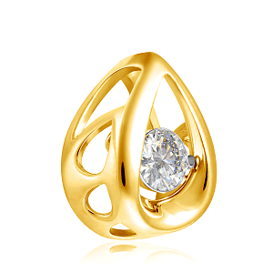 Подвеска из желтого золота с бриллиантом